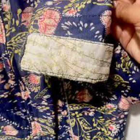 Free People Meadow Quilted Floral Jacket XS Blue Zip Up - Picture 5 of 6